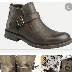 Kickers Banjo Buckle Leather Boots Distressed Size 40 US 7